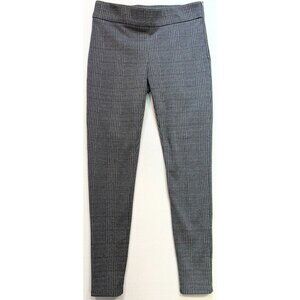 Ann Taylor Women's Ponte Knit Skinny Side Zip Pants Stretch Size 2 Gray Plaid
